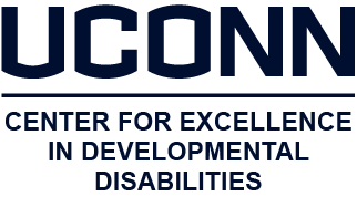 UCONN UCEDD logo, transparent blue