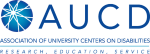 Logo of AUCD Association of University Centers on Disabilities. Research. Education. Service.
